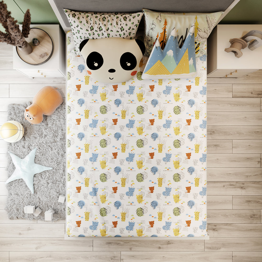 Fancy Fluff Kids Bedsheet Set – Animal Planet- Single/Double