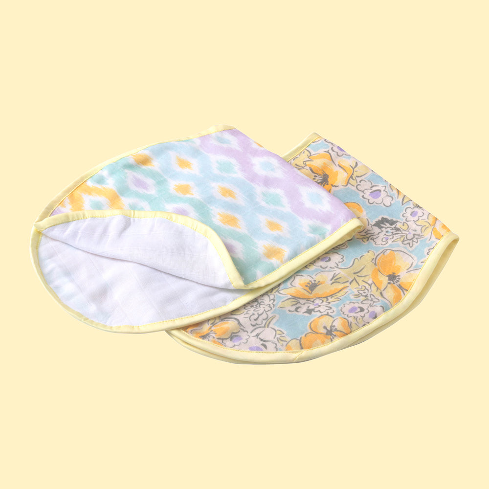 Fancy Fluff Pack of 2 Bamboo Muslin Burp Cloths - Delilah