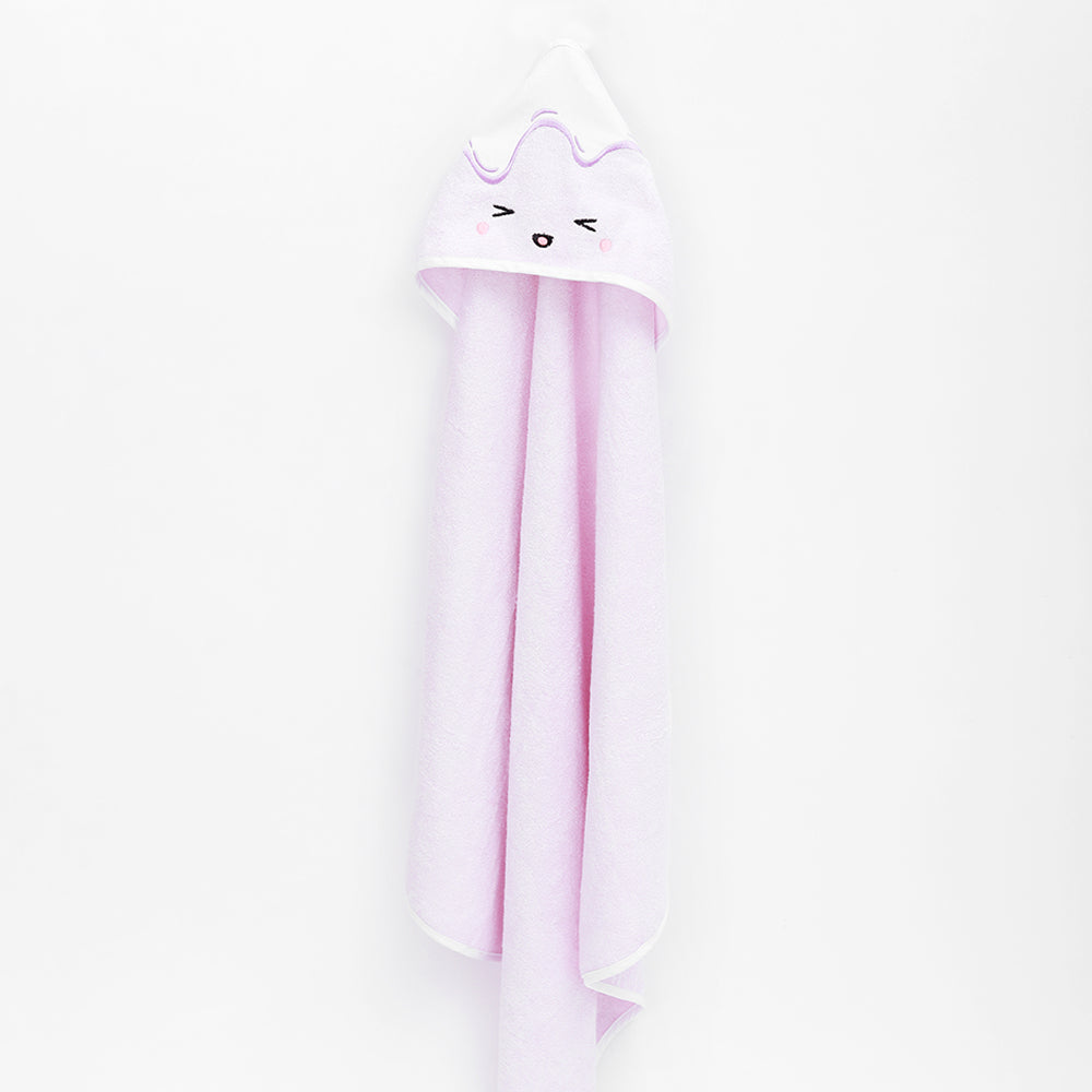 Fancy Fluff Bamboo Cotton  Hooded Towel - Lavender Sundae