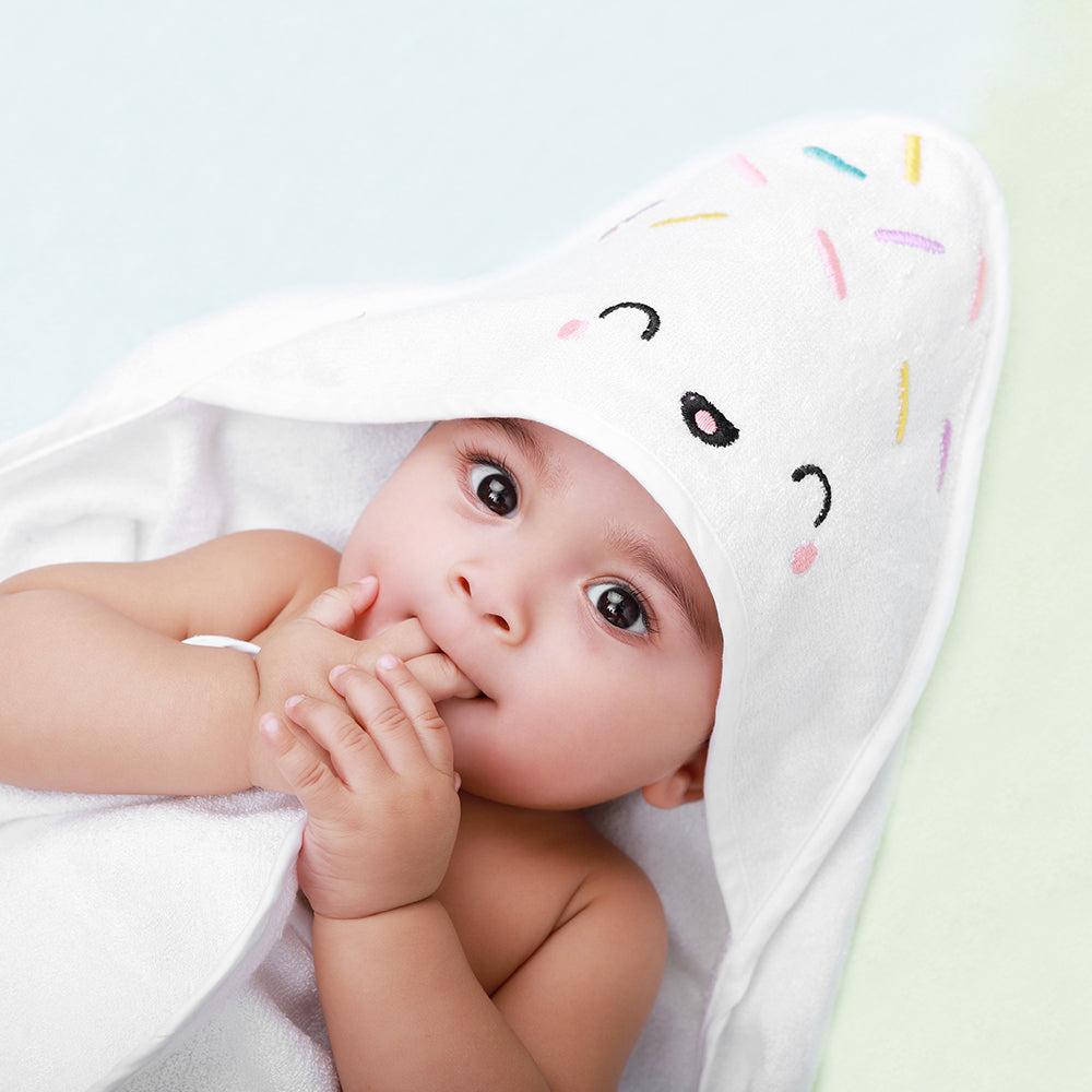 Fancy Fluff Bamboo Cotton  Hooded Towel - Sprinkles