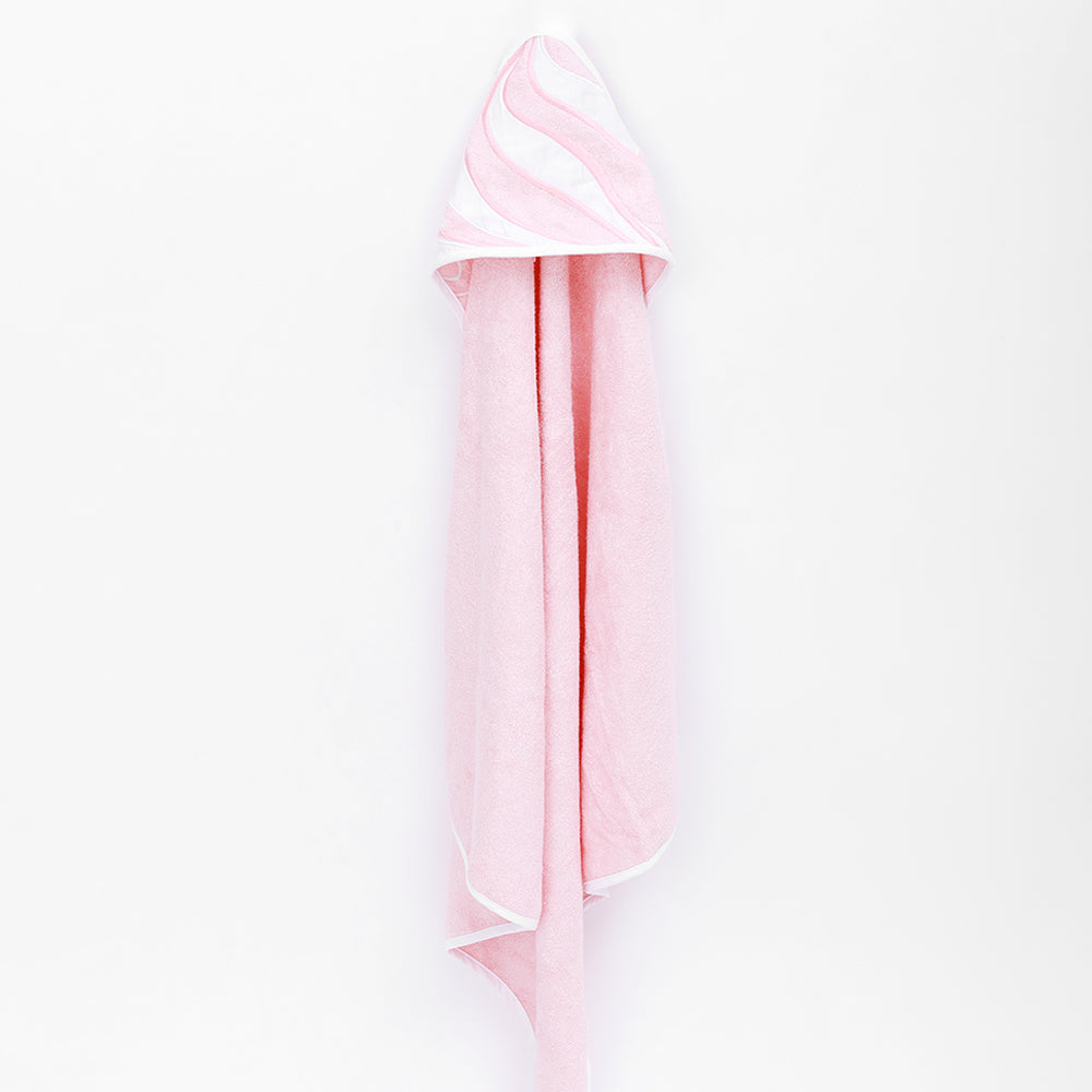 Fancy Fluff Bamboo Cotton Hooded Towel - Strawberry Swirl