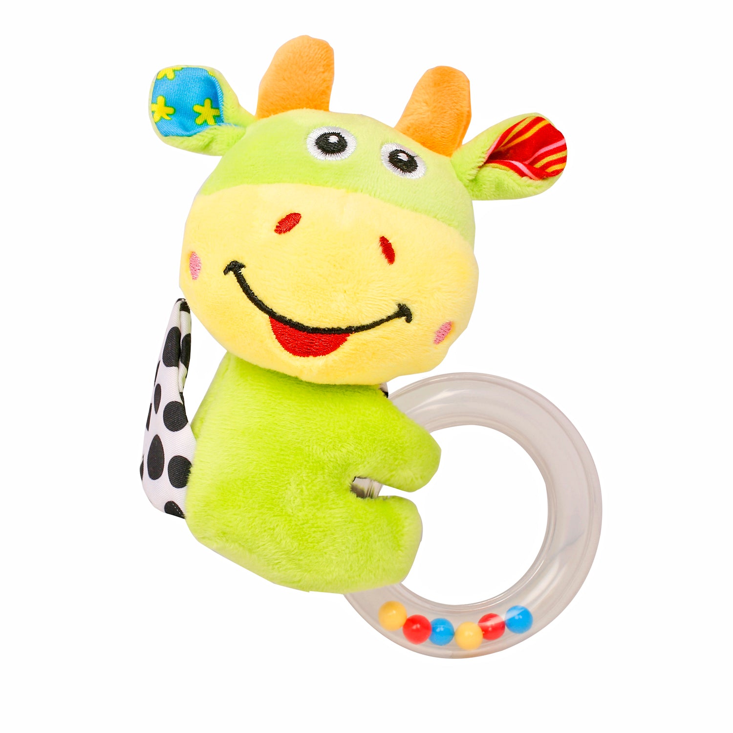 Baby Moo Cuddle Giraffe Green Rattle