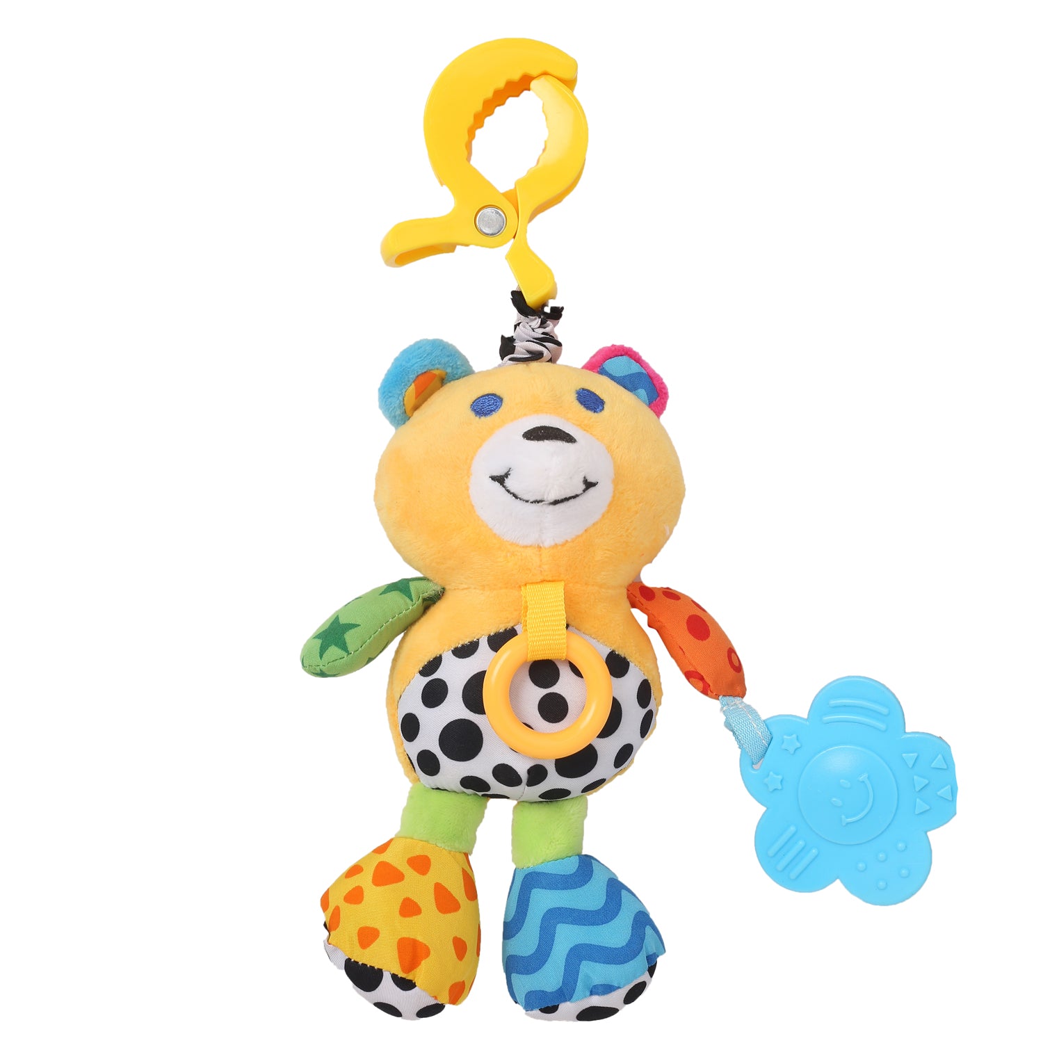 Baby Moo Animal Yellow Hanging Pulling Toy With Teether