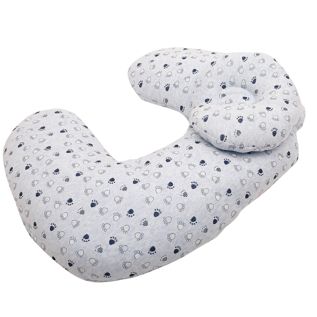 Baby Moo Cute Paws Blue Feeding Pillow