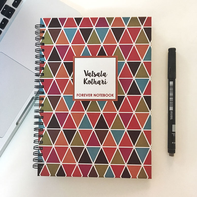 Personalised "Forever" Reusable Notebook - Geometric, Bright