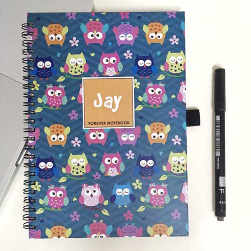 Personalised "Forever" Reusable Notebook - Owls