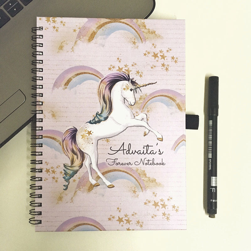 Personalised "Forever" Reusable Notebook - Unicorn