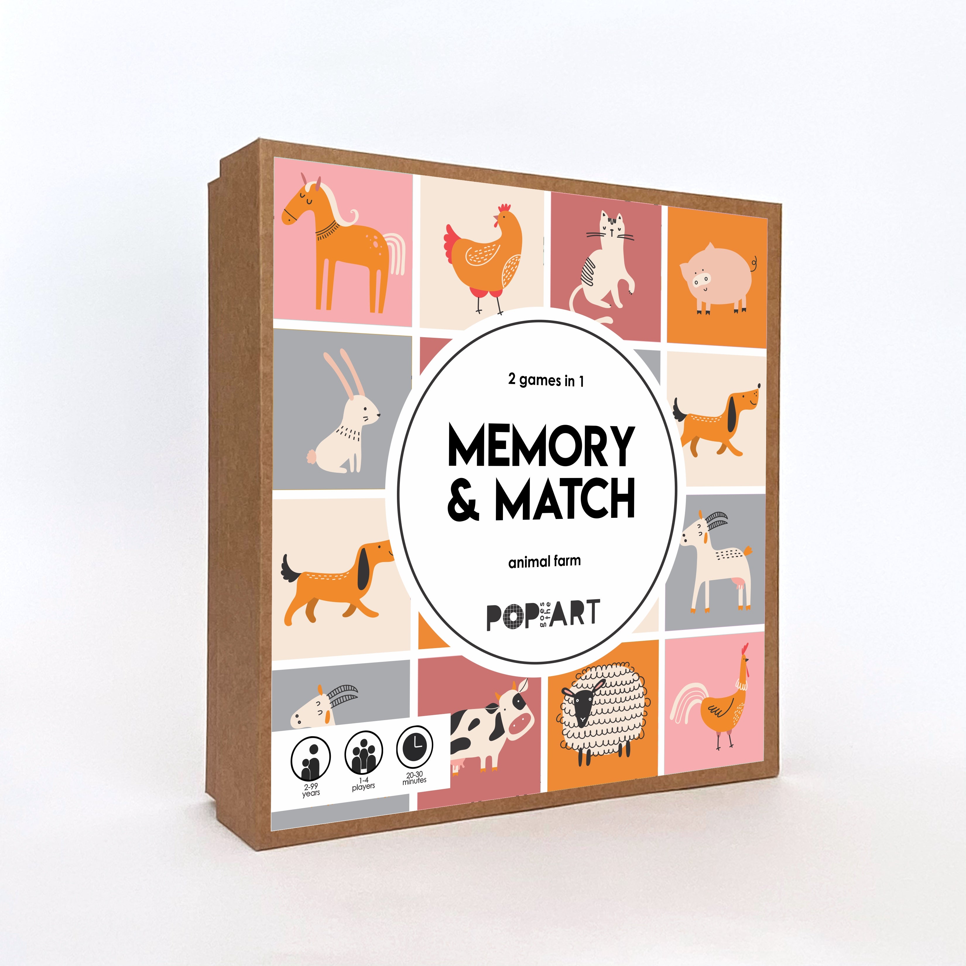 Memory and Match Game - Farm Animal