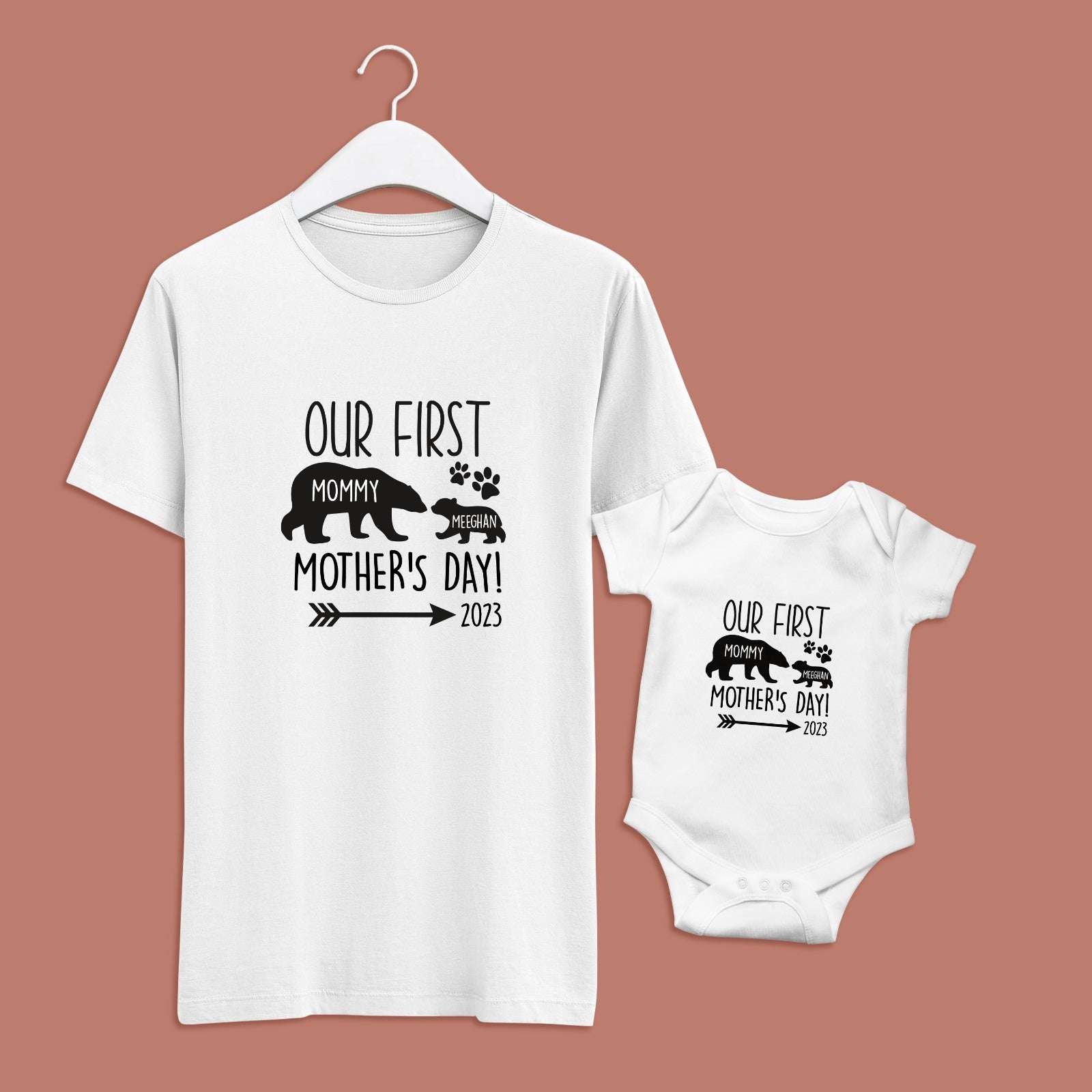 First Mother's Day Set  (T shirt + Onesie)