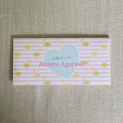 Personalised Cash Envelopes - Flamingo, Set Of 24