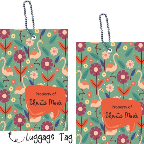Luggage Tag - Flamingo Flower
