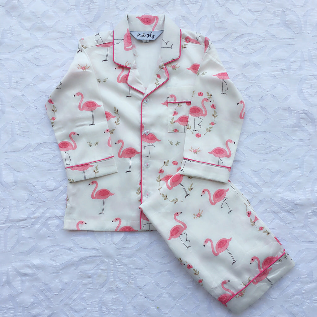 Kid's Pyjama Set - Pretty Flamingos