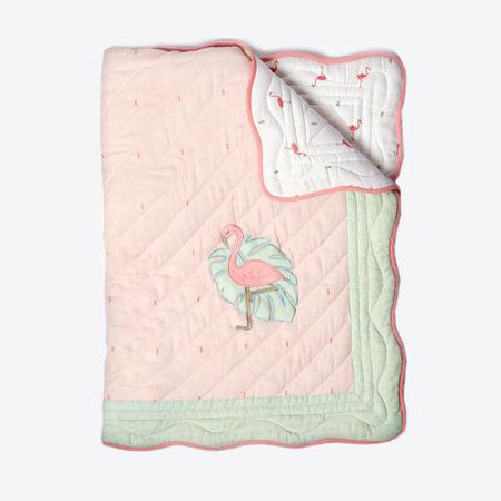 Masilo Organic Quilted Blanket - Hello Flamingo
