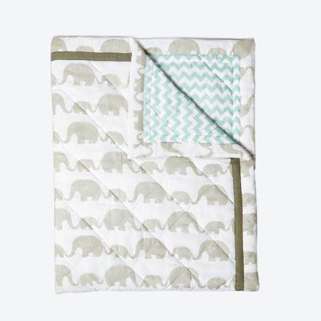 Masilo Organic Quilted Blanket - Elephant Parade