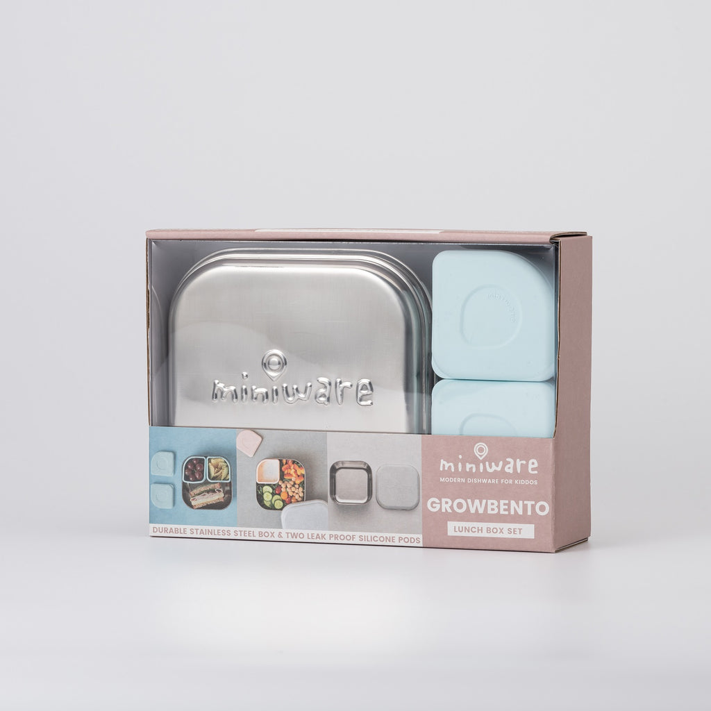 Miniware Grow Bento + 2 Silipods Lunch Box, Aqua