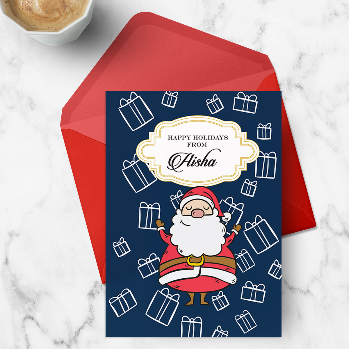 Personalised Santa's Sleigh Greeting Card