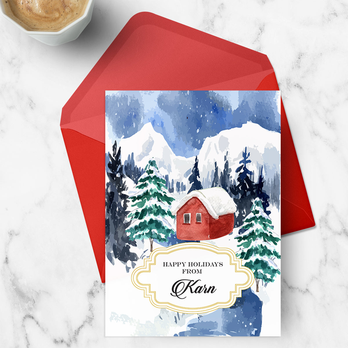 Personalised Little Red House Greeting Card