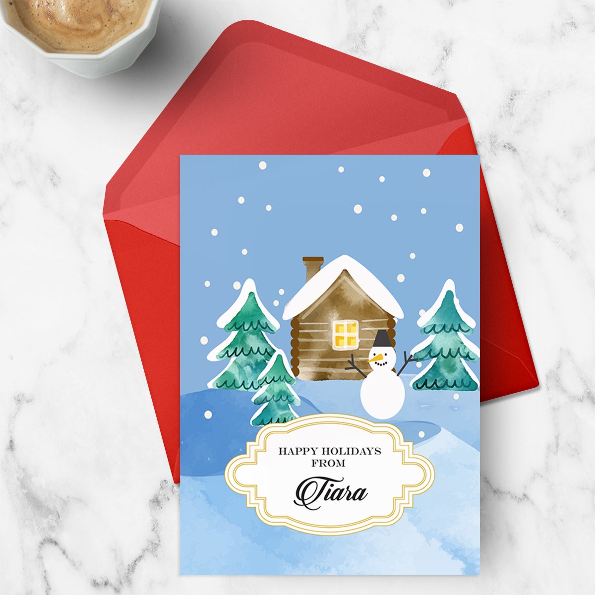 Personalised Mr. Snowy's House Greeting Card