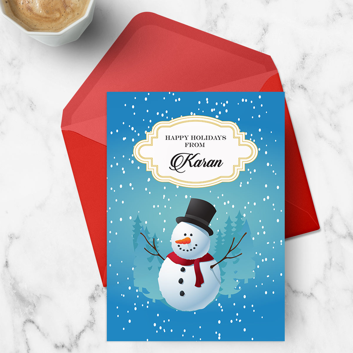 Personalised Frosty The Snowman Greeting Card