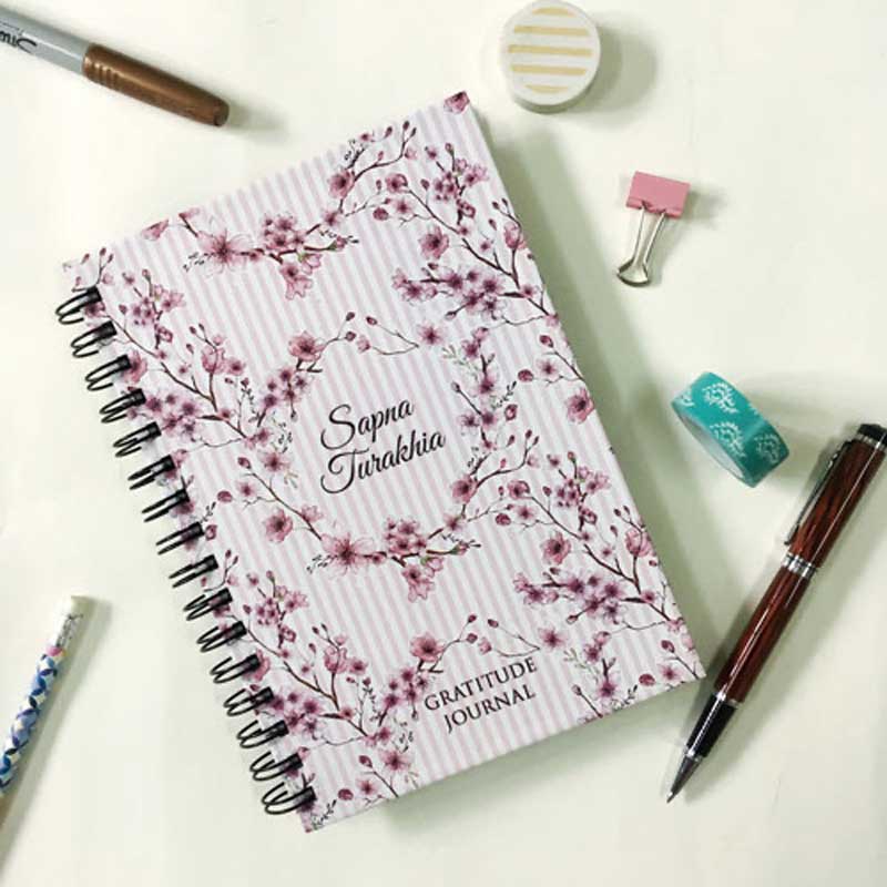 Personalised Cherry Blossom Gratitude Journal