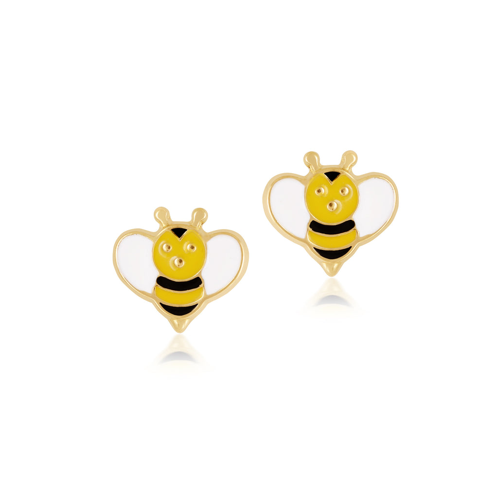 18K Gold Bee-ing Yellow Earrings, Bows & Ties Collection