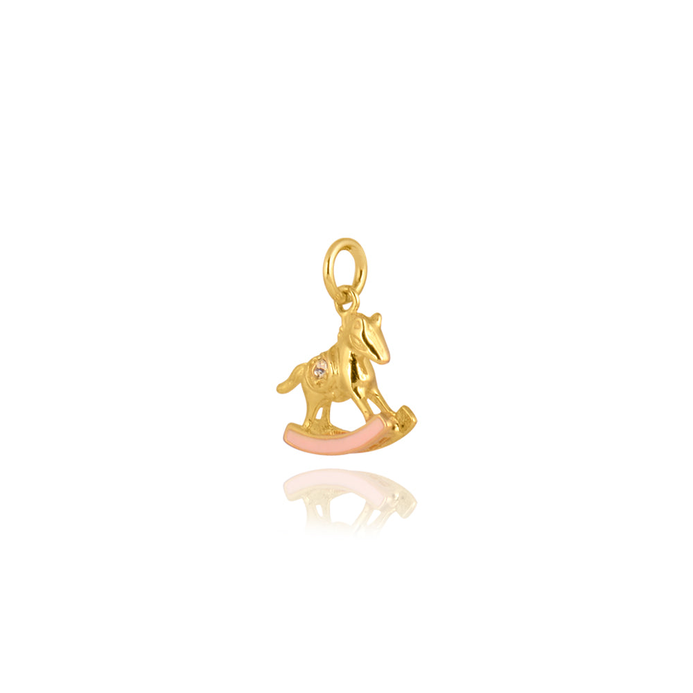 Rocking Horse Pendant/Charm in Gold, Gold Plated Collection