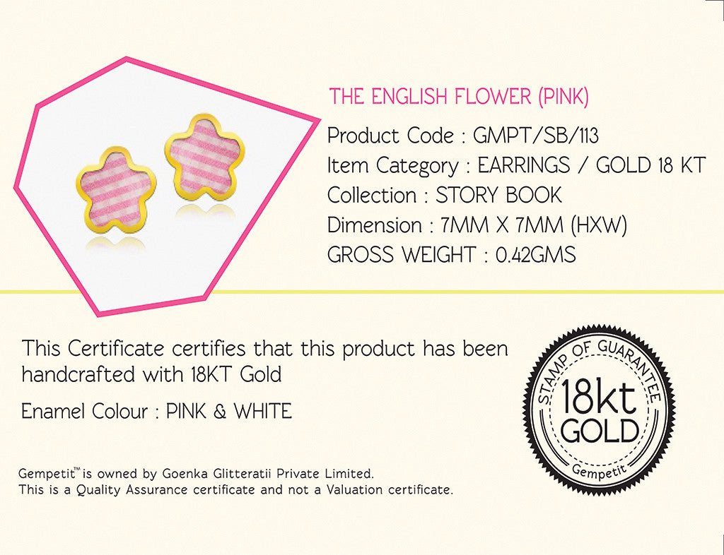 18K Gold The English Flower Earrings, Storybook Collection