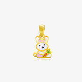 18K Gold Tale of the Hungry Rabbit Pendant, Storybook Collection