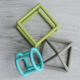 Geometric Teether Set - Blue/Grey