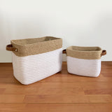 Jute & Cotton Rope Storage Baskets, Individual or Set of 2