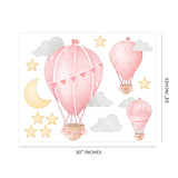 Hot Air Balloon Pink - Wall Decal Sticker- Pink