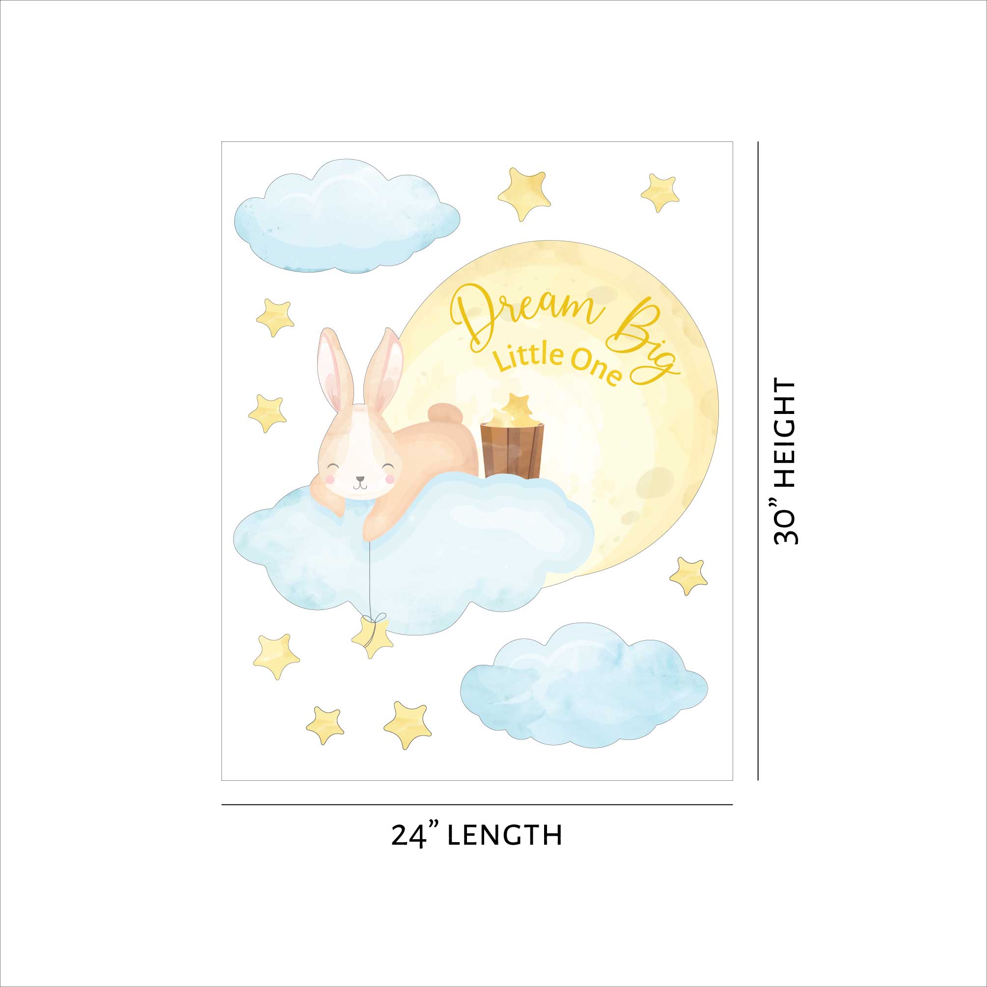 Bunny On A Moon Wall Decal Sticker