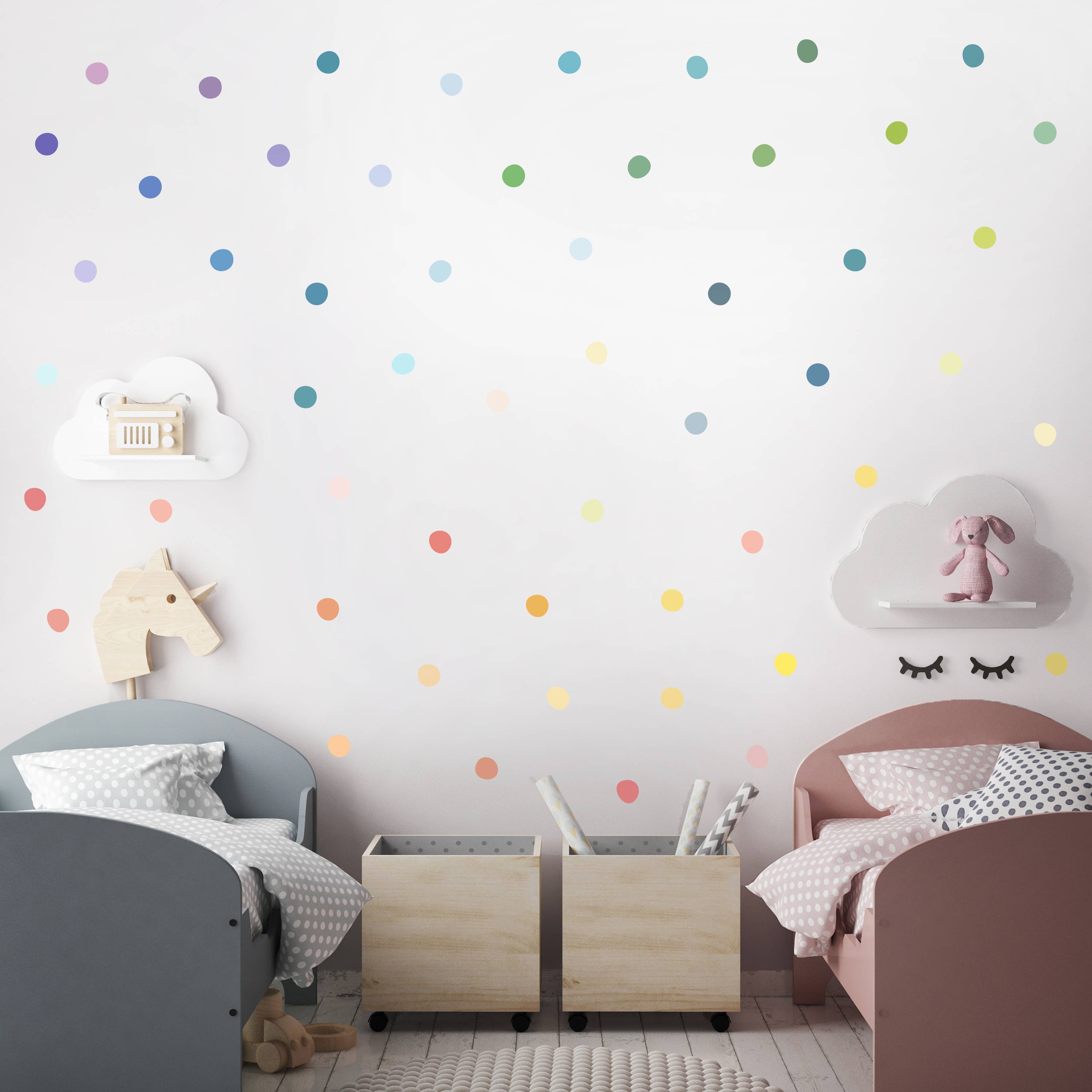 Multicolour Polka Dot Wall Decal Sticker