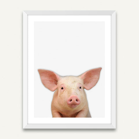 Minimalist Framed Wall Art - Little Piggy