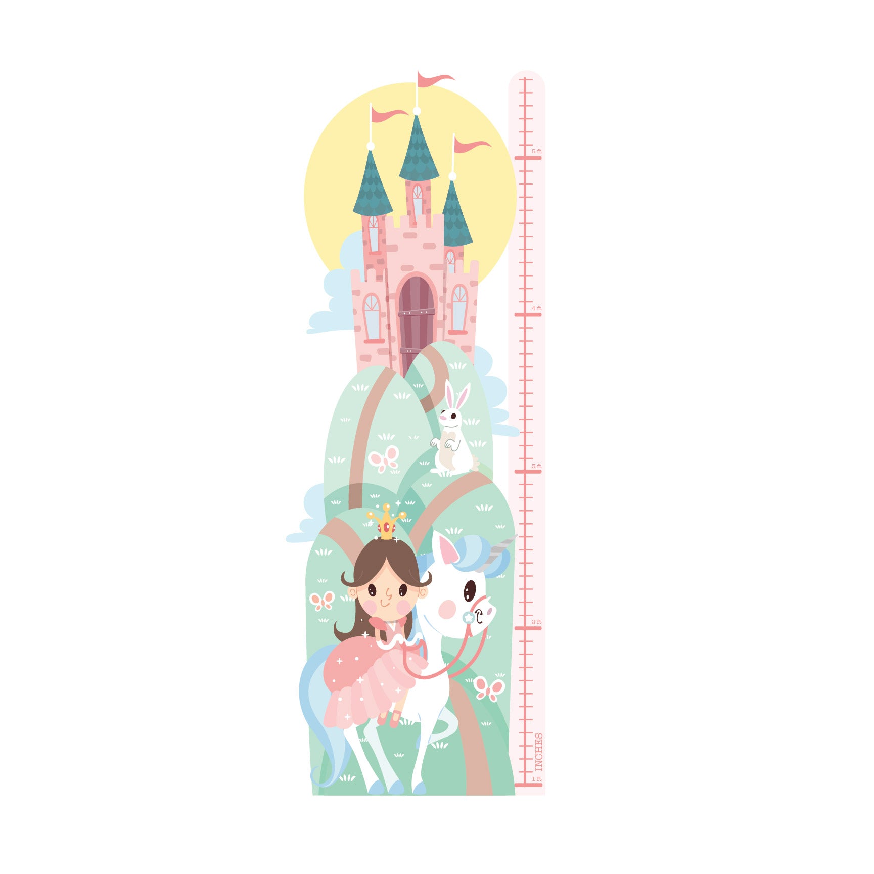 Princess-Height Chart Sticker