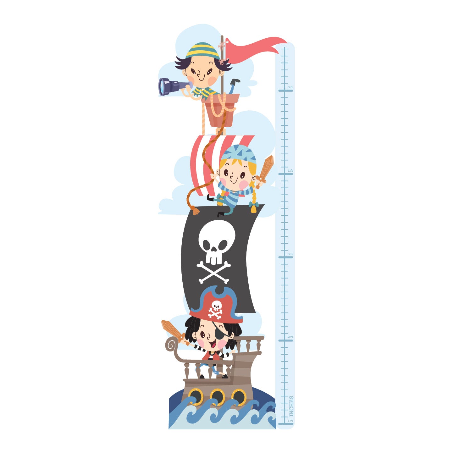 Little Pirates- Height Chart Sticker