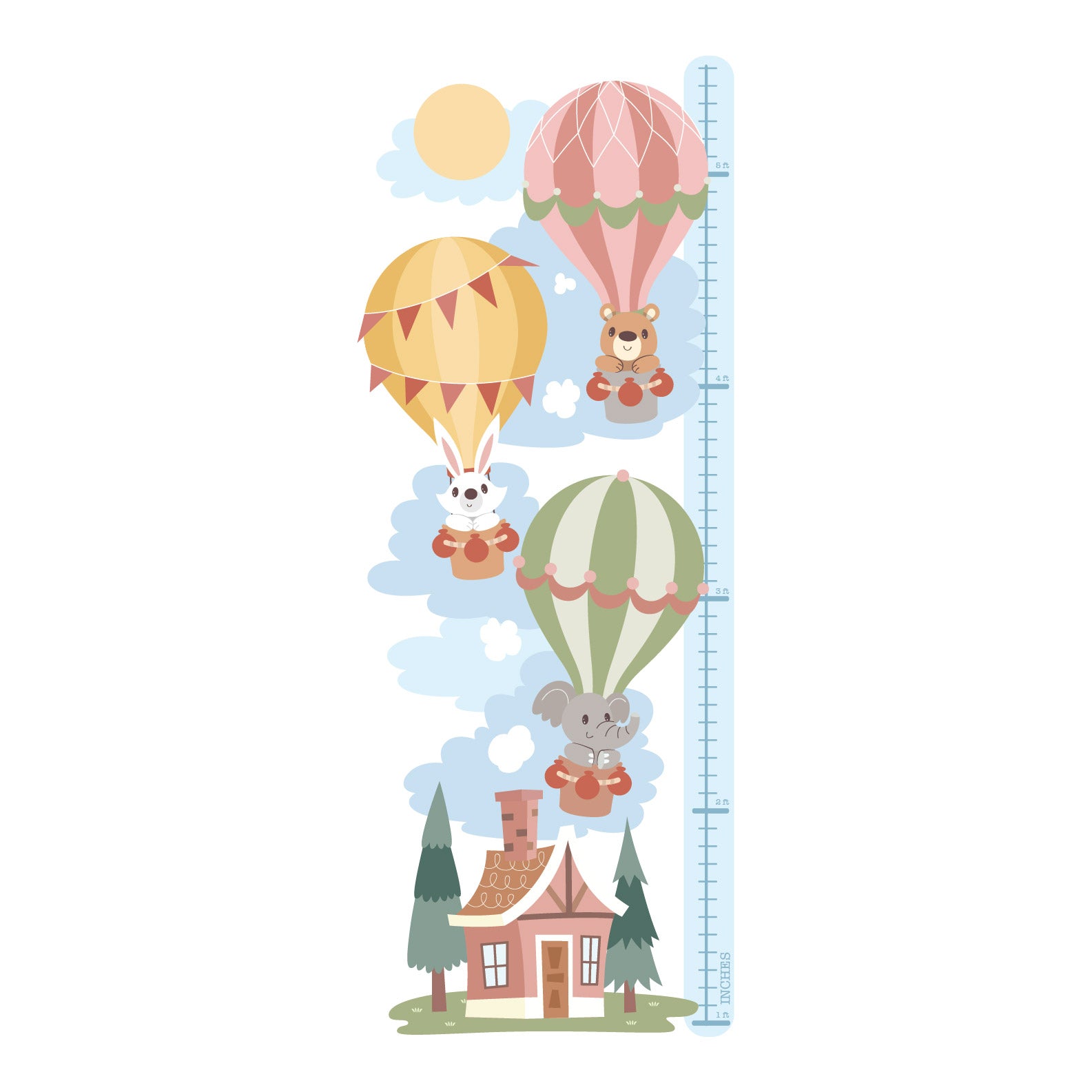 Height Chart Sticker -  Hot Air Balloon