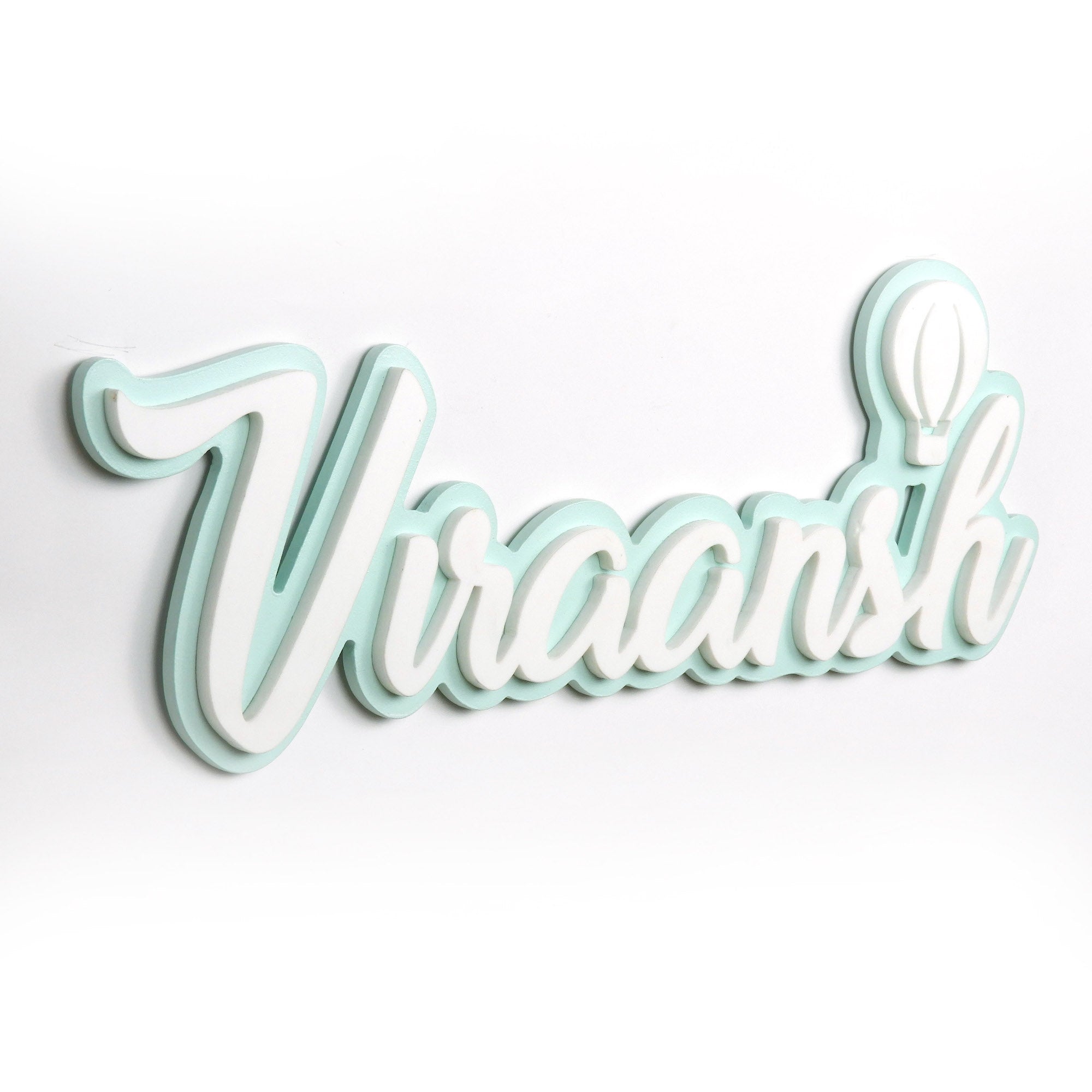 Personalised 3D Acrylic Name Plate - Hot Air Balloon
