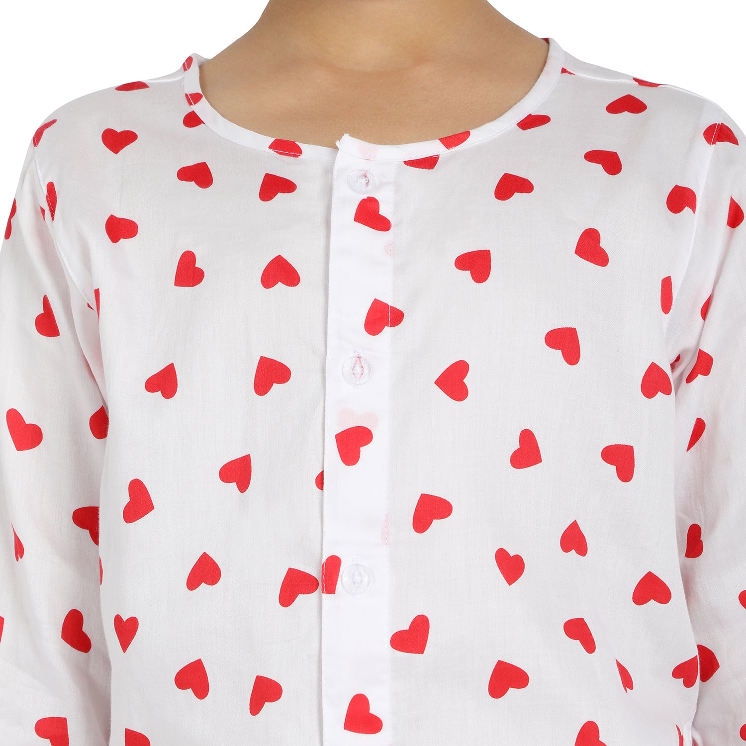 Kid's Pyjama Set -  Red Hearts