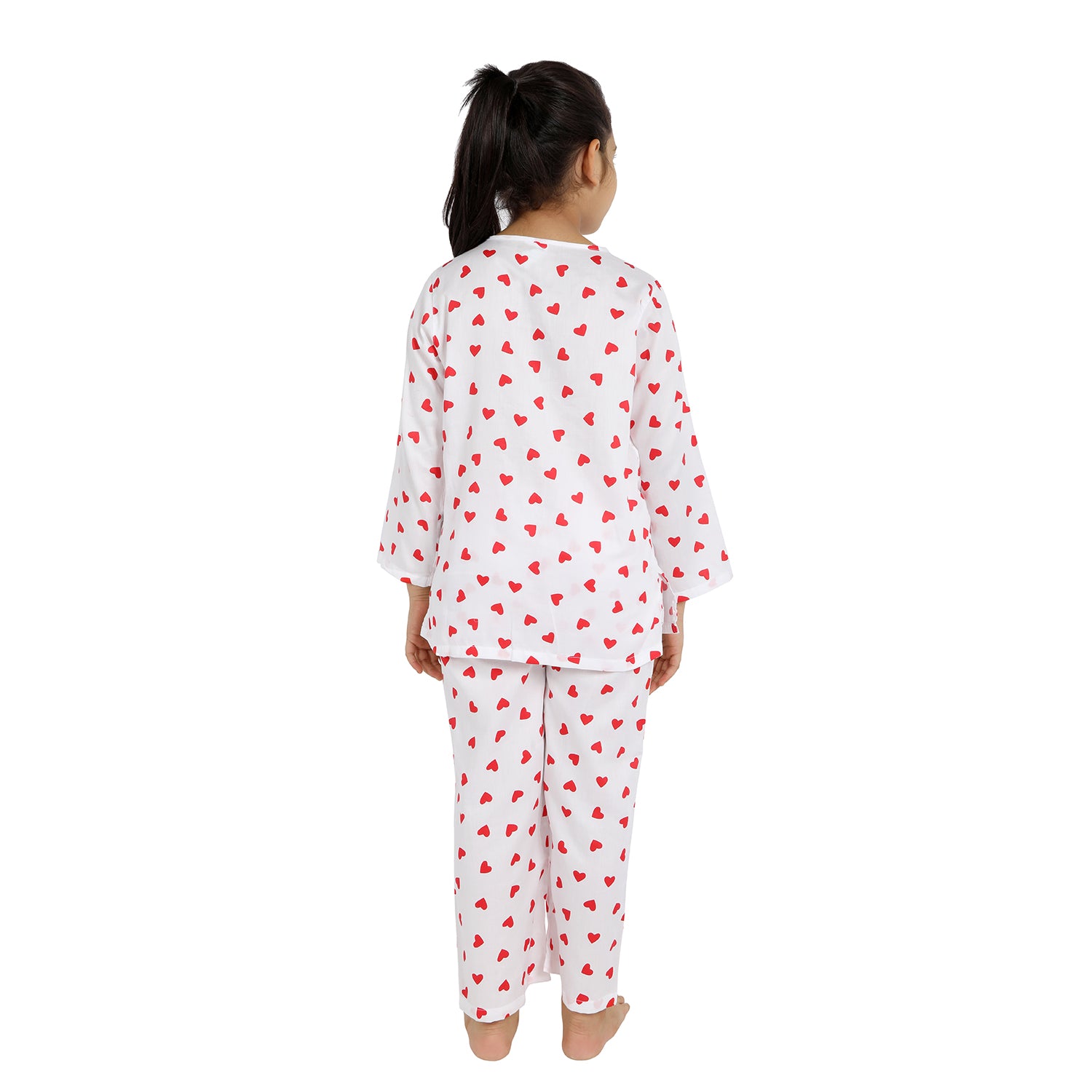 Kid's Pyjama Set -  Red Hearts