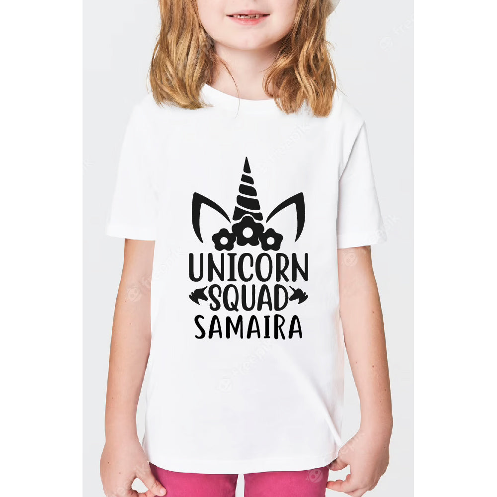 Personalised Holographic Themed Tshirt - Unicorn Squad