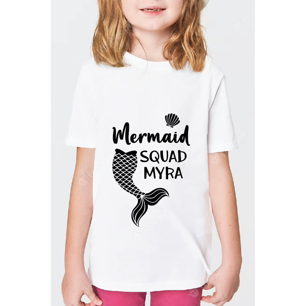 Personalised Holographic Themed Tshirt - Mermaid Squad