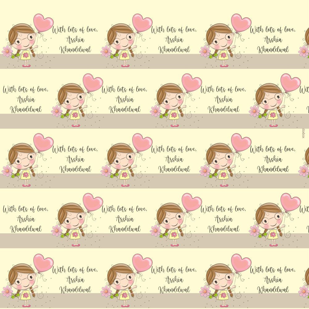 Personalised Wrapping Paper - Girl With flower