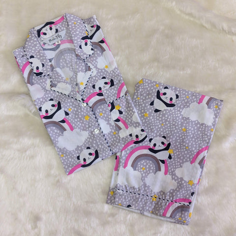 Kid's Pyjama Set - Grey Panda