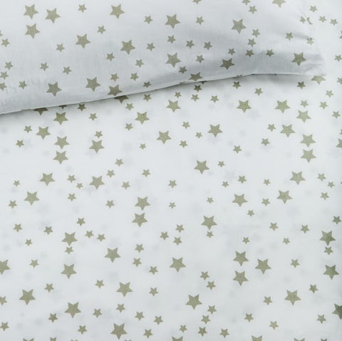 Fitted Cot Sheet - Grey Stars