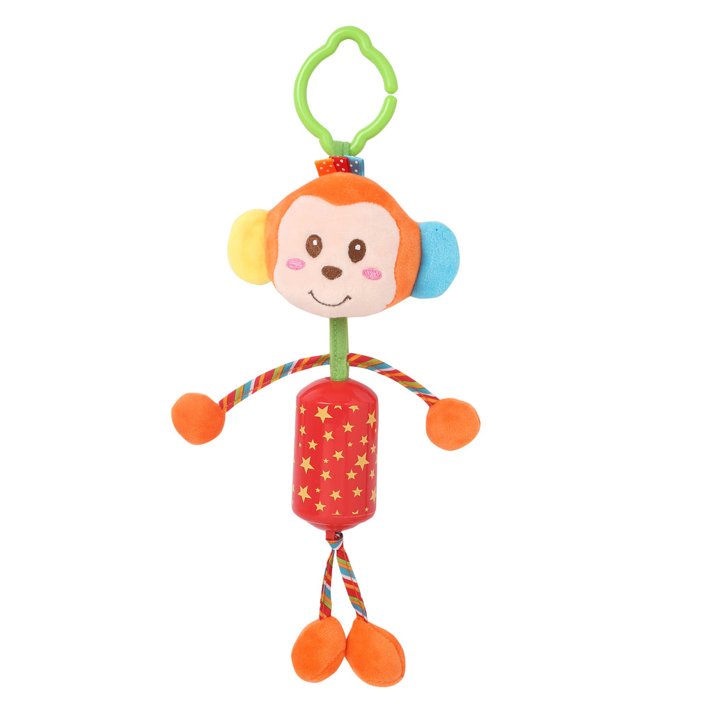 Monkey Orange Hanging Musical Toy / Wind Chime Soft Rattle