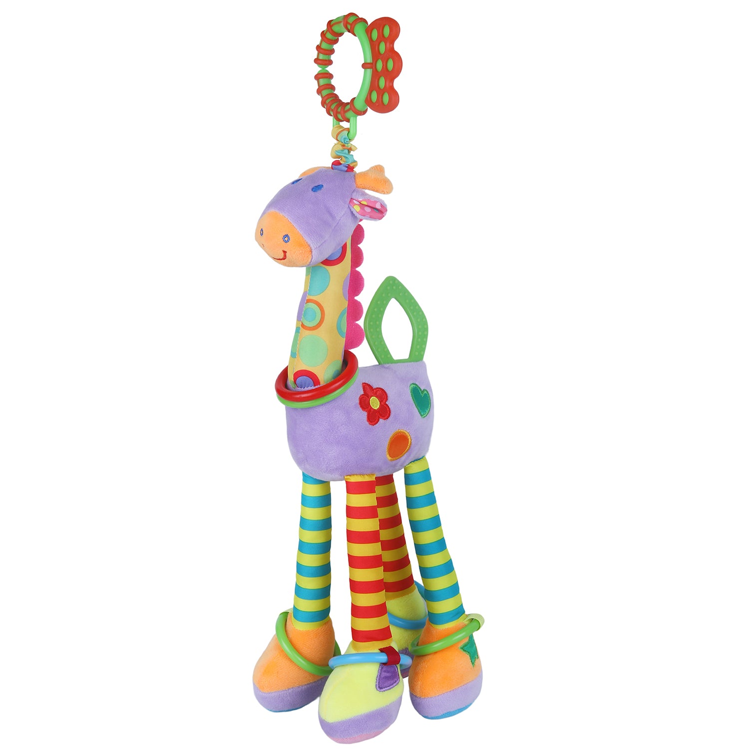 Baby Moo Flexible Giraffe Musical Hanging Toy With Teether Hanging Toy - Multicolour