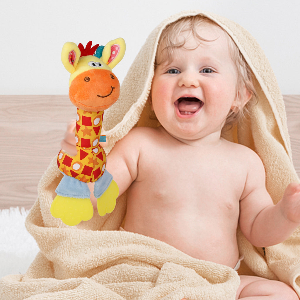 Baby Moo Giraffe Multicolour Soft Rattle With Teether