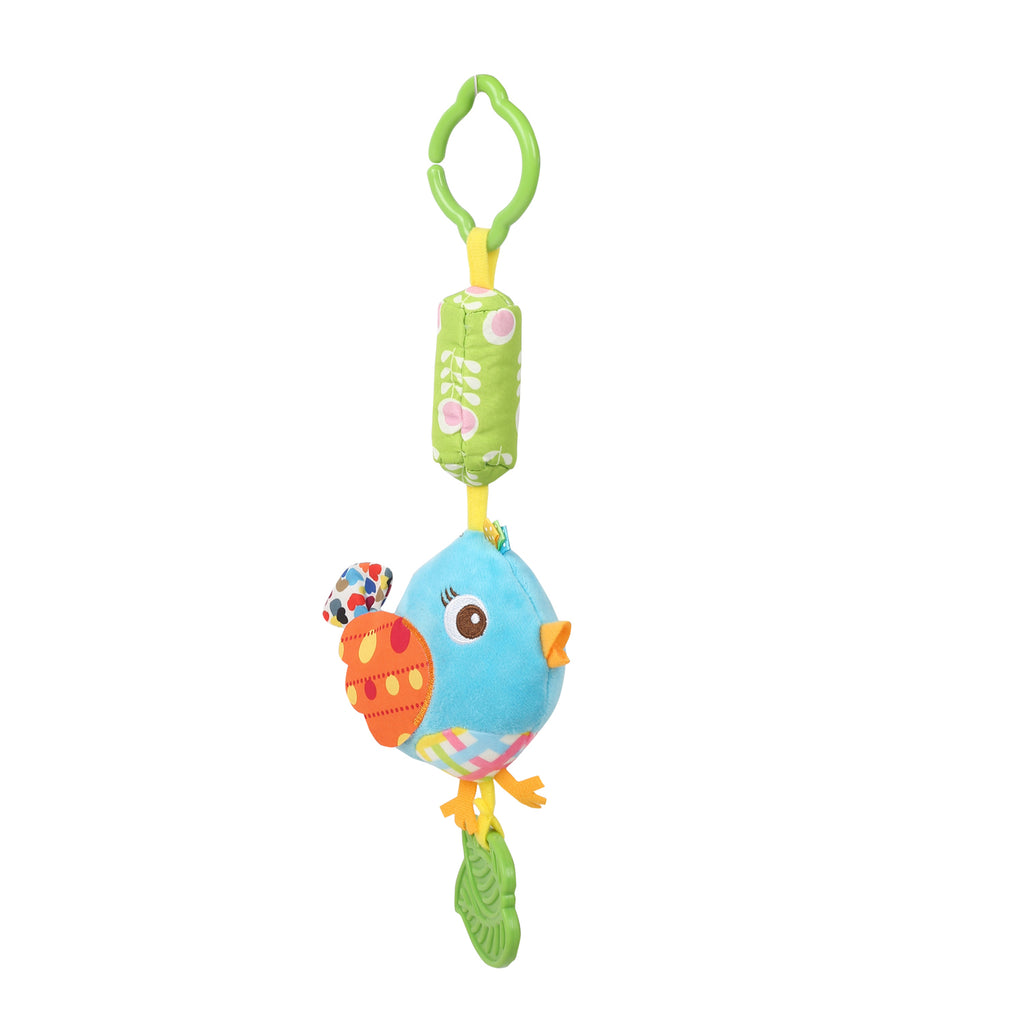 Chirpy Birdy Blue Hanging Musical Toy / Wind Chime With Teether