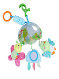 Baby Moo Flying Birds Clip-On Foldable Rotating Wind Chime Cot Mobile With Hanging Rattle Toys - Multicolour